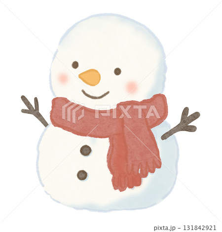 雪だるま 赤マフラーのイラスト素材 [131842921] - PIXTA