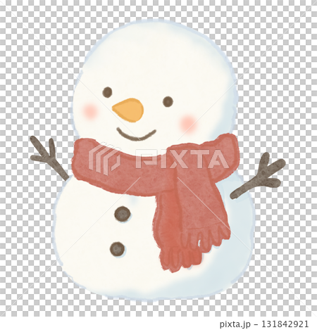 雪だるま 赤マフラーのイラスト素材 [131842921] - PIXTA
