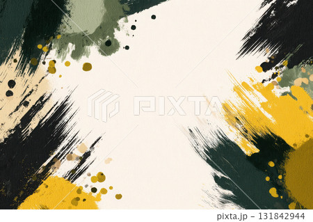 Abstract expressionist background with paint splashes and bold brush textures. 131842944