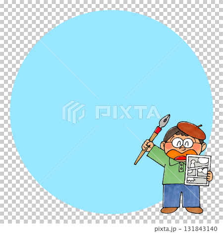 Male manga artist copy space 131843140