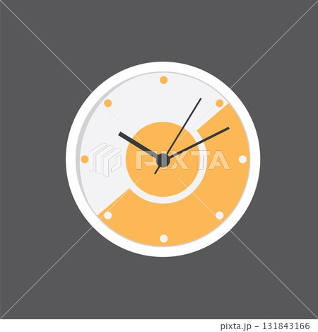 yellow and white wall clock vector illustration element design template 131843166