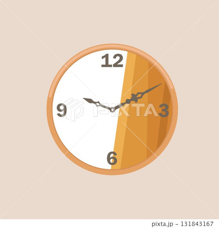 wooden wall clock vector illustration element design template wooden wall clock vector illustration element design template 131843167