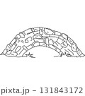 Old stone bridge vector illustration element  design template suitable for learning to color 131843172