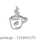 doodle coffe cup line  vector illustration design 131843173