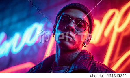 Neon Glow Portrait 131843233