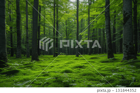 green forest background in real photography style 131844352