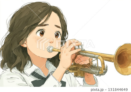 美優シリーズ：美優 高校生 吹奏楽部 合奏中 真剣な表情 131844649