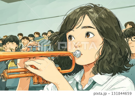美優シリーズ：美優 高校生 吹奏楽部 合奏中 真剣な表情 131844659