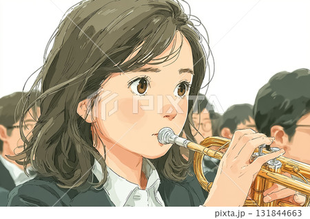 美優シリーズ：美優 高校生 吹奏楽部 合奏中 真剣な表情 131844663