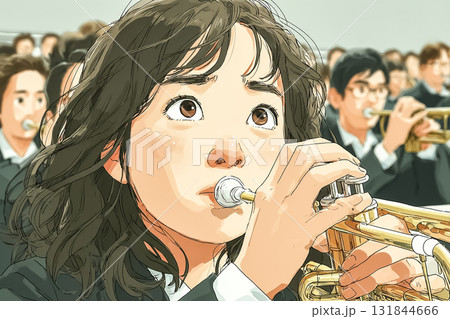 美優シリーズ：美優 高校生 吹奏楽部 合奏中 真剣な表情 131844666