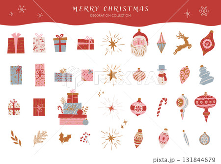 クリスマスのアイコンセット(ベクターイラスト) 131844679