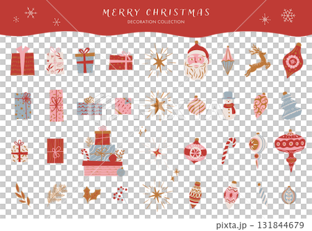 クリスマスのアイコンセット(ベクターイラスト) 131844679