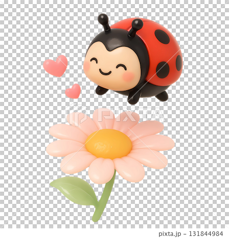 Cute ladybug with Daisy flower Cute ladybug with Daisy flower 131844984