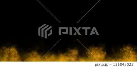 Orange smoke cloud isolated on transparent background template mockup for fire ash explosion cinematic atmosphere 131845022