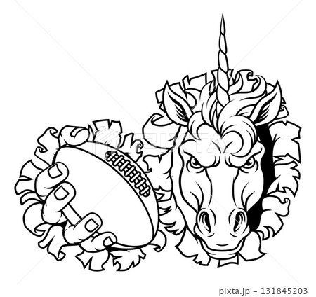 Unicorn Horse American football Sports Mascot 131845203