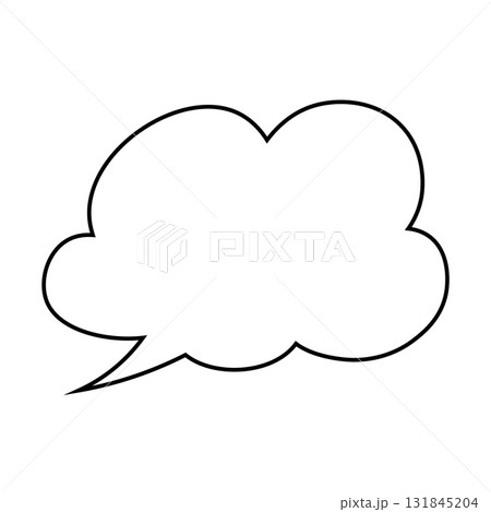 シンプルな吹き出しのイラスト　もこもこ 131845204