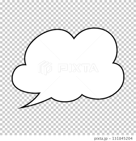 シンプルな吹き出しのイラスト　もこもこ 131845204