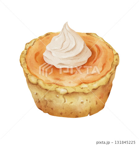 Watercolor illustration of a cake  131845225