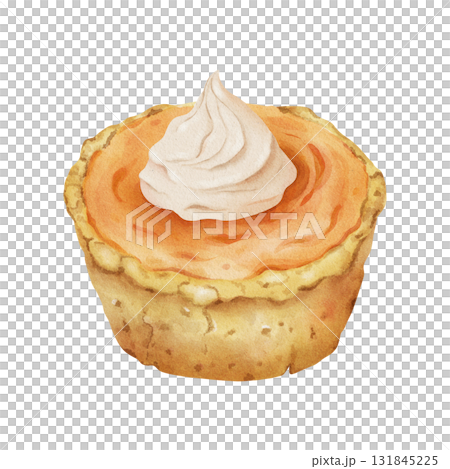 Watercolor illustration of a cake  131845225