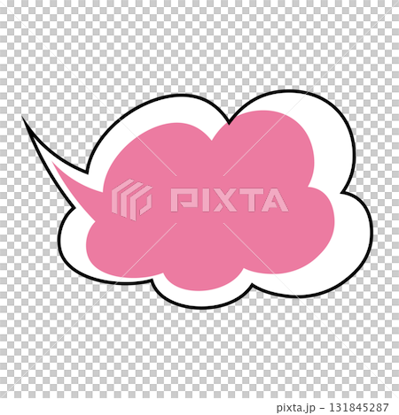 シンプルな吹き出しのイラスト もこもこ シンプルな吹き出しのイラスト もこもこ 131845287