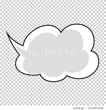 シンプルな吹き出しのイラスト　もこもこ 131845288
