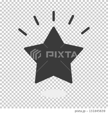 Shining black star icon - Simple and cute star mark, important and high-rated image material 131845639