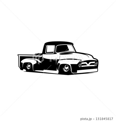 Antique classic car side view on white background. Simple and stunning vector illustration design. Best for logos, badges, emblems, icons, and sticker designs. Available in eps 10. 131845817
