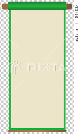 縦書きの巻物フレーム緑 縦書きの巻物フレーム緑 131845838