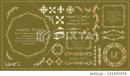 クリスマスのラベルや飾り罫のデザインセット クリスマスのラベルや飾り罫のデザインセット 131845858