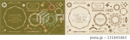 クリスマスのラベルや飾り罫のデザインセット クリスマスのラベルや飾り罫のデザインセット 131845863