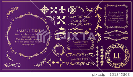 クリスマスのラベルや飾り罫のデザインセット 131845868