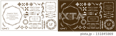 クリスマスのラベルや飾り罫のデザインセット 131845869