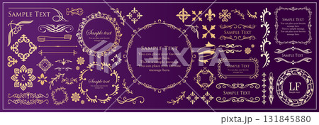 クリスマスのラベルや飾り罫のデザインセット 131845880