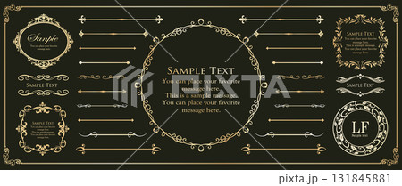 クリスマスのラベルや飾り罫のデザインセット 131845881