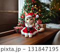 サンタクロースのコスプレをした猫 131847195