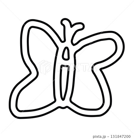 Butterfly outline for animal, tattoo, kid colouring book, art, painting, sketch, spring, summer, zoo, souvenir, cartoon character, comic, mascot, patch, brooch, picnic, park, yard, insect, blossom 131847200