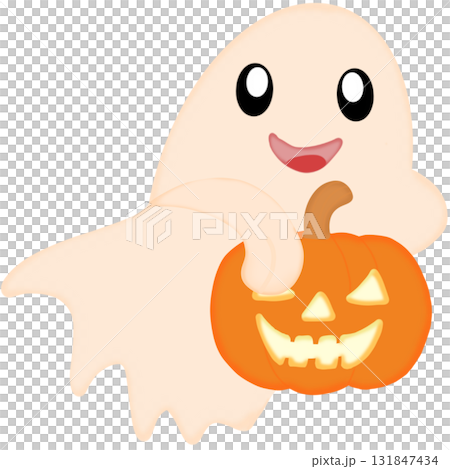 The cute ghosts in Halloween theme  131847434