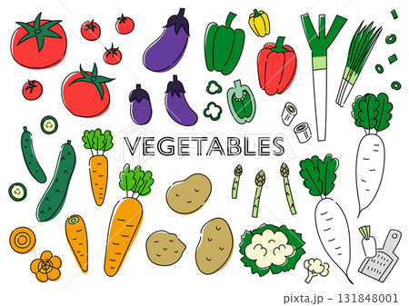 野菜の手描きイラストセット 131848001