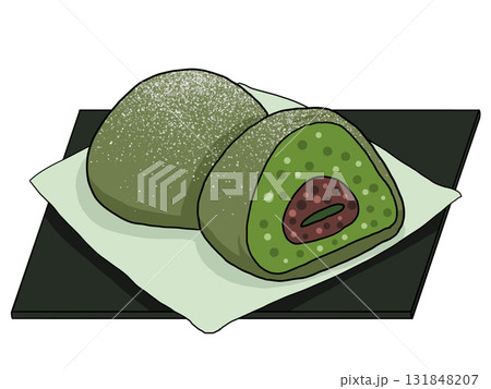 抹茶大福のイラスト(抹茶スイーツ3) 抹茶大福のイラスト(抹茶スイーツ3) 131848207