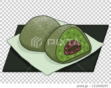 抹茶大福のイラスト(抹茶スイーツ3) 抹茶大福のイラスト(抹茶スイーツ3) 131848207