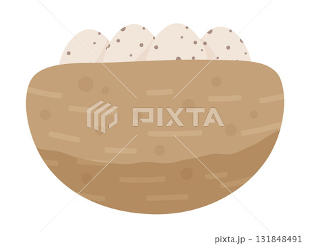 卵が入っているツバメの巣のイラスト 131848491