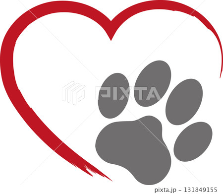 heart, cat paw, cats, paw, logo, background 131849155