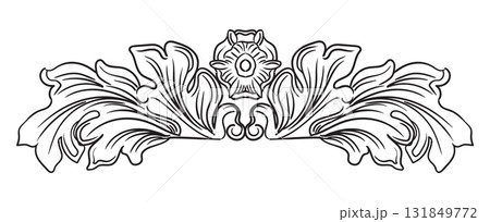 Luxury hand drawn horizontal design element with leaves vector 131849772