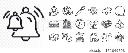 Fireworks, World money and Rainy weather line icons for web app. Glare of light effect. Message icon. Pack of Helping hand, Qr code, World brand pictogram icons. Vector Fireworks, World money and Rainy weather line icons for web app. Glare of light effect. Message icon. Pack of Helping hand, Qr code, World brand pictogram icons. Vector 131849808