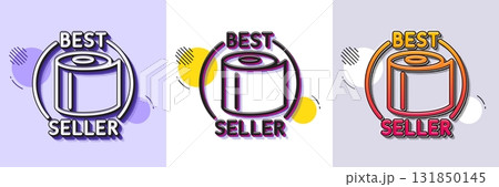 Toilet paper tissue roll line icon. Halftone dotted pattern. Gradient icon with grain shadow. Best seller sign. Coronavirus shopping panic symbol. Line toilet paper icon. Various designs. Vector Toilet paper tissue roll line icon. Halftone dotted pattern. Gradient icon with grain shadow. Best seller sign. Coronavirus shopping panic symbol. Line toilet paper icon. Various designs. Vector 131850145