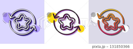 Loyalty star line icon. Halftone dotted pattern. Gradient icon with grain shadow. Change bonus points. Discount program symbol. Line loyalty points icon. Various designs. Vector Loyalty star line icon. Halftone dotted pattern. Gradient icon with grain shadow. Change bonus points. Discount program symbol. Line loyalty points icon. Various designs. Vector 131850366