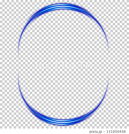 Blue luminous ring on a transparent background 131850436