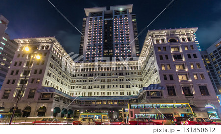 City traffic near the Peninsula hotel Hong Kong timelapse hyperlapse at night, Hong Kong City traffic near the Peninsula hotel Hong Kong timelapse hyperlapse at night, Hong Kong 131850612