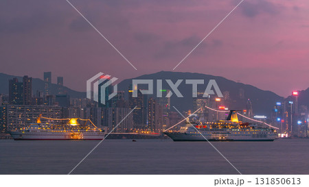 Hong Kong city day to night, view from kowloon bay downtown timelapse Hong Kong city day to night, view from kowloon bay downtown timelapse 131850613