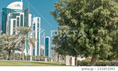 Doha's Corniche in West Bay timelapse, Qatar. Doha's Corniche in West Bay timelapse, Qatar. 131851041